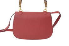 Load image into Gallery viewer, GUCCI グッチ 2WAYハンドバッグ ショルダーバッグ バンブー オールドグッチ カーフ 本革 レッド ゴールド金具 美品 中古 59072