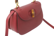 Load image into Gallery viewer, GUCCI グッチ 2WAYハンドバッグ ショルダーバッグ バンブー オールドグッチ カーフ 本革 レッド ゴールド金具 美品 中古 59072