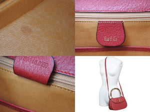 GUCCI グッチ 2WAYハンドバッグ ショルダーバッグ バンブー オールドグッチ カーフ 本革 レッド ゴールド金具 美品 中古 59072