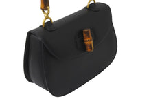Load image into Gallery viewer, GUCCI グッチ バンブー 2WAY ショルダーバッグ ブラック レザー ハンドバッグ 鞄 カバン 斜め掛け 黒 ウッド 良品 中古 59073