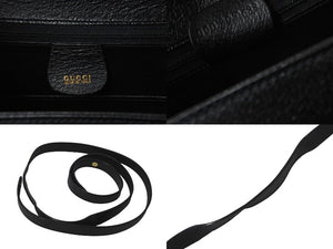 GUCCI グッチ バンブー 2WAY ショルダーバッグ ブラック レザー ハンドバッグ 鞄 カバン 斜め掛け 黒 ウッド 良品 中古 59073