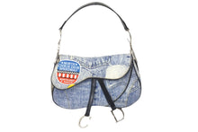 Load image into Gallery viewer, 極美品 Christian Dior クリスチャンディオール ショルダーバッグ サドルバッグ ガリアーノ デニム シルバー金具 中古 59090