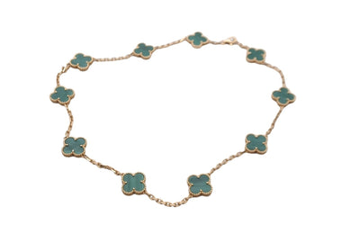 超希少 Van Cleef & Arpels ヴァンクリーフ＆アーペル ヴィンテージ アルハンブラ マラカイト 10P 美品 中古 59095