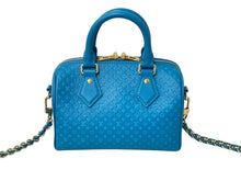 Load image into Gallery viewer, 極美品 LOUIS VUITTON ルイヴィトン ショルダーバッグ スピーディ バンドリエール20 ナノグラム M22596 ブルー ゴールド 中古 59108