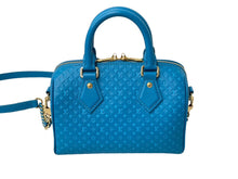 Load image into Gallery viewer, 極美品 LOUIS VUITTON ルイヴィトン ショルダーバッグ スピーディ バンドリエール20 ナノグラム M22596 ブルー ゴールド 中古 59108