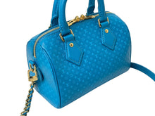Load image into Gallery viewer, 極美品 LOUIS VUITTON ルイヴィトン ショルダーバッグ スピーディ バンドリエール20 ナノグラム M22596 ブルー ゴールド 中古 59108