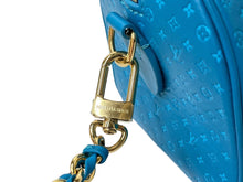 Load image into Gallery viewer, 極美品 LOUIS VUITTON ルイヴィトン ショルダーバッグ スピーディ バンドリエール20 ナノグラム M22596 ブルー ゴールド 中古 59108