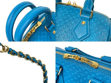 Load image into Gallery viewer, 極美品 LOUIS VUITTON ルイヴィトン ショルダーバッグ スピーディ バンドリエール20 ナノグラム M22596 ブルー ゴールド 中古 59108