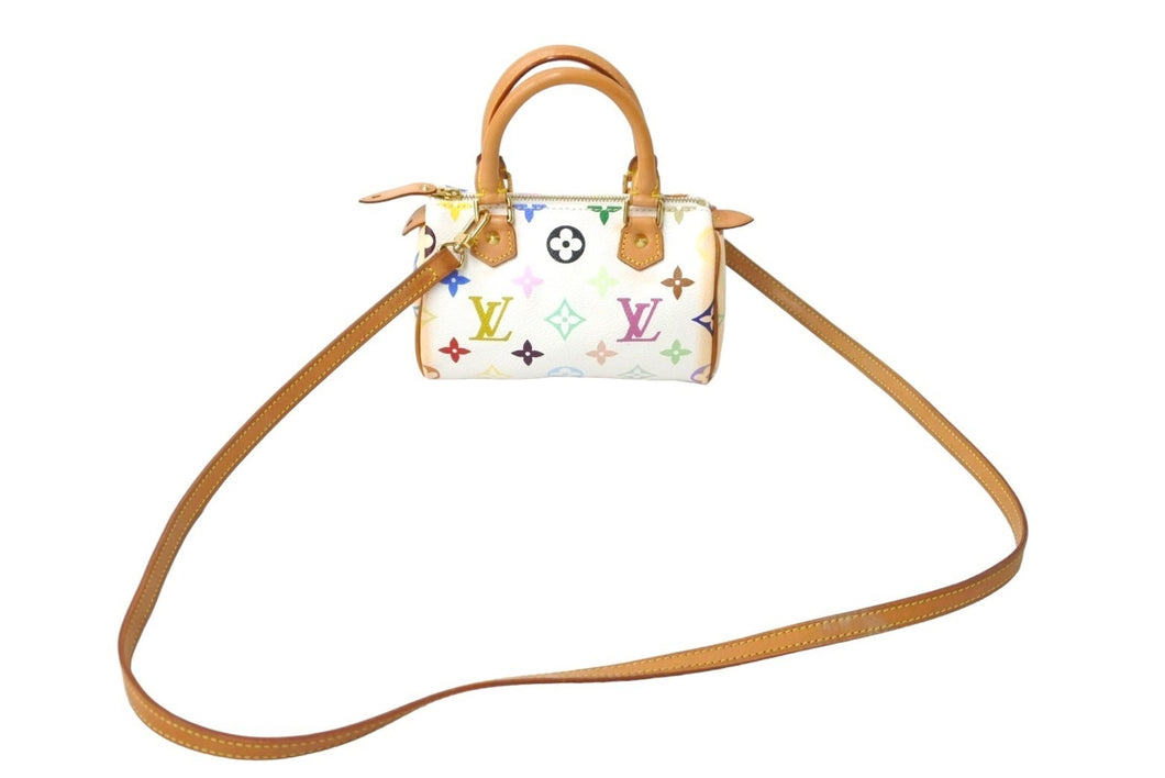 LOUIS VUITTON ルイヴィトン ハンドバッグ M92645 スト付き ミニスピーディ ブロン モノグラムマルチカラー ゴールド金具 良品 中古 59111