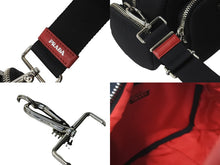 画像をギャラリービューアに読み込む, 極美品 PRADA プラダ 2WAY ハンドバッグ 1BB061 三角ロゴプレート ナイロン レザー ブラック レッド シルバー金具 中古 59123 