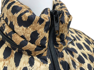 極美品 BALENCIAGA バレンシアガ ダウンジャケット レオパード柄パテッド サイズ34 595221 TGL34 中古 59153