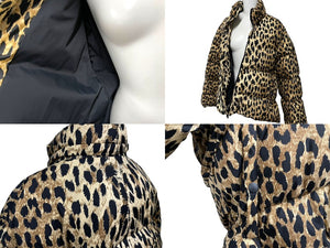 極美品 BALENCIAGA バレンシアガ ダウンジャケット レオパード柄パテッド サイズ34 595221 TGL34 中古 59153