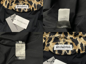極美品 BALENCIAGA バレンシアガ ダウンジャケット レオパード柄パテッド サイズ34 595221 TGL34 中古 59153