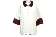 Load image into Gallery viewer, TOGA トーガ プルラ ポロシャツ ワインレッド ホワイト 切り替えデザイン メッシュ サンプル品 美品 中古 59183