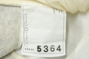 Sacai サカイ スポンジ スウェット プルオーバー プリーツデザイン 霜降りグレー サンプル品 5364 美品 中古 59184 