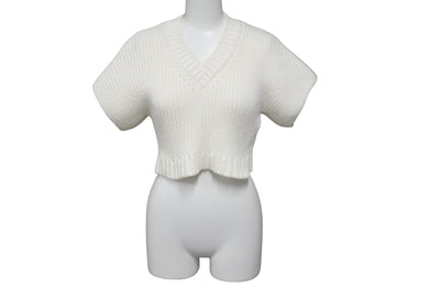 JACQUEMUS ジャックムス 半袖ニット セーター アイボリー オフホワイト コットン サイズ36 美品 中古 59189