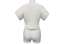 Load image into Gallery viewer, JACQUEMUS ジャックムス 半袖ニット セーター アイボリー オフホワイト コットン サイズ36 美品 中古 59189