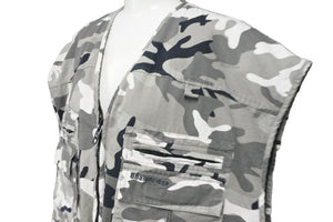 新品同様品 BALENCIAGA バレンシアガ ベスト 681459 カモフラージュプリント カーゴポケット ブラック グレー 48 中古 59199