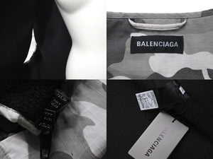 新品同様品 BALENCIAGA バレンシアガ ベスト 681459 カモフラージュプリント カーゴポケット ブラック グレー 48 中古 59199