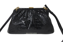 Load image into Gallery viewer, BALENCIAGA バレンシアガ ショルダーバッグ クロッカークラウド クロコ型押しがま口 638540 ゴールド金具 美品 中古 59201