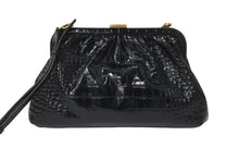 Load image into Gallery viewer, BALENCIAGA バレンシアガ ショルダーバッグ クロッカークラウド クロコ型押しがま口 638540 ゴールド金具 美品 中古 59201