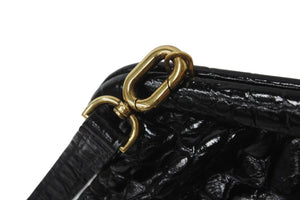 BALENCIAGA バレンシアガ ショルダーバッグ クロッカークラウド クロコ型押しがま口 638540 ゴールド金具 美品 中古 59201