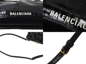 BALENCIAGA バレンシアガ ショルダーバッグ クロッカークラウド クロコ型押しがま口 638540 ゴールド金具 美品 中古 59201