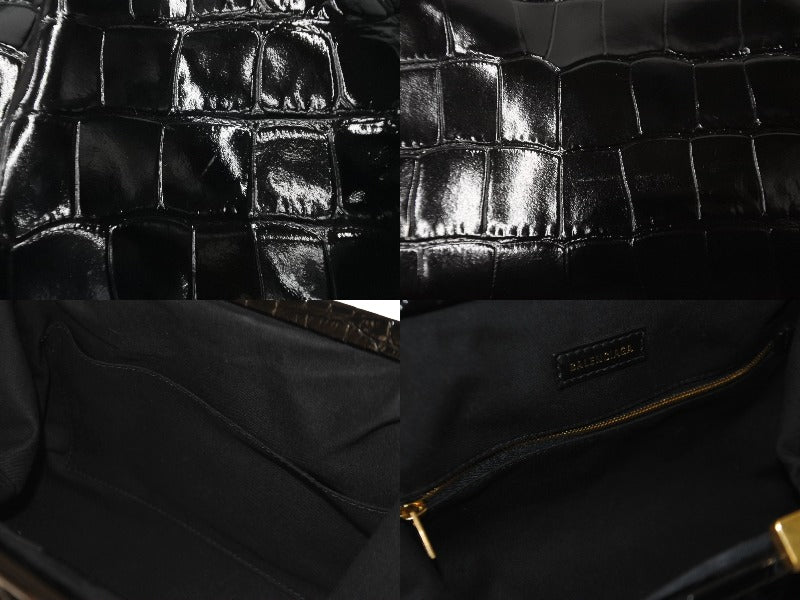 極美品✨バレンシアガ クロコ型押しがま口 クロッカークラウド