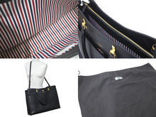 Load image into Gallery viewer, THOM BROWNE トムブラウン ラージデュエット トート ブラック カーフスキンレザー MAG228A00198001 美品 中古 59212
