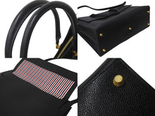 Load image into Gallery viewer, THOM BROWNE トムブラウン ラージデュエット トート ブラック カーフスキンレザー MAG228A00198001 美品 中古 59212