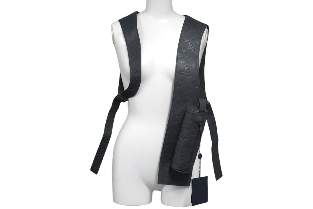 LOUIS VUITTON ルイヴィトン 3Dポケットモノグラムエンボスミッドレイヤー べスト 21AW グレー S HHL20WKRP 美品 中古 59243