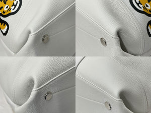 極美品 LOUIS VUITTON ルイヴィトン トートバッグ トロリー トート NIGOコラボ タイガー ホワイト M59366 シルバー金具 中古 59250