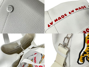 極美品 LOUIS VUITTON ルイヴィトン トートバッグ トロリー トート NIGOコラボ タイガー ホワイト M59366 シルバー金具 中古 59250