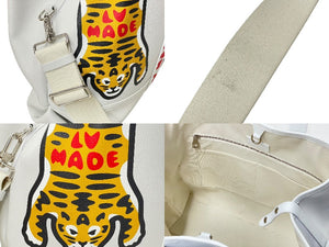 極美品 LOUIS VUITTON ルイヴィトン トートバッグ トロリー トート NIGOコラボ タイガー ホワイト M59366 シルバー金具 中古 59250
