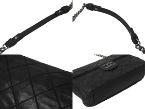 CHANEL シャネル ショルダーバッグ チェーンショルダー クルーズライン 17番台 ブラック シルバー金具 良品 中古 59251