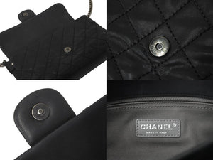 CHANEL シャネル ショルダーバッグ チェーンショルダー クルーズライン 17番台 ブラック シルバー金具 良品 中古 59251