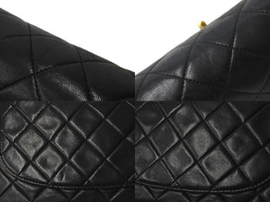 CHANEL シャネル ショルダーバッグ マトラッセ23 1番台 ラムスキン Wフラップ ブラック ゴールド金具 美品 中古 59300