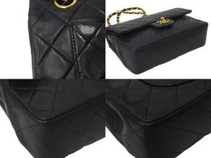 CHANEL シャネル ショルダーバッグ マトラッセ23 1番台 ラムスキン Wフラップ ブラック ゴールド金具 美品 中古 59300