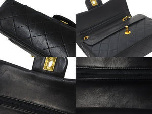 CHANEL シャネル ショルダーバッグ マトラッセ23 1番台 ラムスキン Wフラップ ブラック ゴールド金具 美品 中古 59300