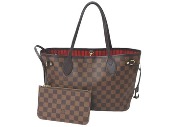 極美品 LOUIS VUITTON ルイ ヴィトン トートバッグ ネヴァーフルPM N41359 ダミエエベヌキャンバス ブラウン 中古 59301
