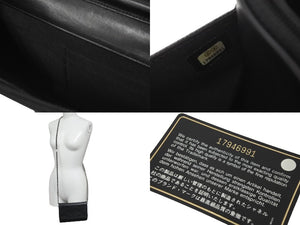 極美品 CHANEL シャネル チェーン ウォレット ショルダーバッグ 17番台 キャビアスキン ブラック シルバー金具 中古 59305