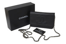 Load image into Gallery viewer, 極美品 CHANEL シャネル チェーン ウォレット ショルダーバッグ 17番台 キャビアスキン ブラック シルバー金具 中古 59305