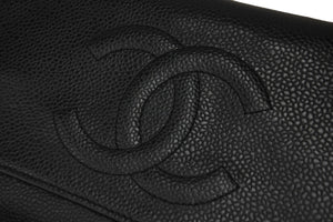 極美品 CHANEL シャネル チェーン ウォレット ショルダーバッグ 17番台 キャビアスキン ブラック シルバー金具 中古 59305