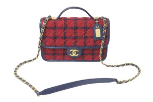 CHANEL シャネル ショルダーバッグ スモール トップハンドル フラップバッグ ツイード AS3653 B0945 NK305 美品 中古 59323