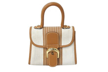 Load image into Gallery viewer, 極美品 デルヴォー ハンドバッグ ブリヨン ミニ ベージュ ブラウン キャンバス ゴールド金具 中古 59326