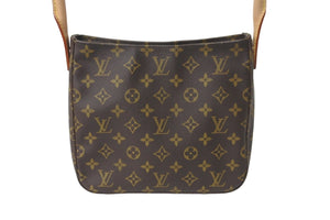極美品 LOUIS VUITTON ルイヴィトン ワンショルダーバック ルーピングMM モノグラムキャンバス M51146 ブラウン 中古 59348