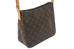 LOUIS VUITTON ルイヴィトン モノグラム ルーピングMM ショルダーバッグ ワンショルダー ブラウン ロゴ M51146 美品 中古 59357