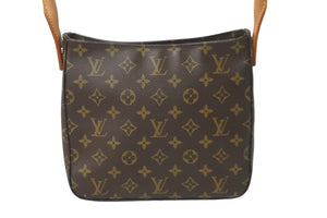 極美品 LOUIS VUITTON ルイヴィトン モノグラム ルーピングMM ショルダーバッグ ワンショルダー ブラウン M51146 中古 59375