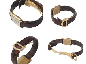 Cartier カルティエ マストタンク ヴェルメイユ SM 腕時計 尾錠 クォーツ シルバー925 ゴールド加工 中古 59387