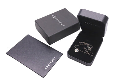 EYEFUNNY アイファニー ネックレス ダイヤモンド スマイル S ブルーアイズ ナロー S チェーン 18KWG 3.1g HSM004 美品 中古 59392